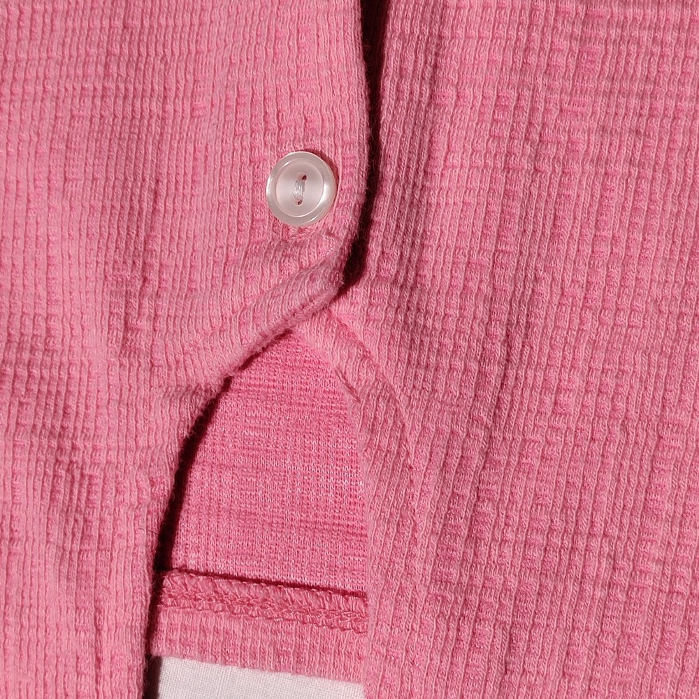 J. Crew Factory Size S Textured Tie Front Button Up Shirt Blouse Stretch Pink - Picture 15 of 16